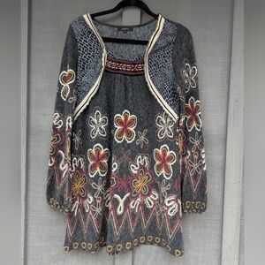 Radzoli Gray Floral Mini Dress